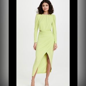 Self Portrait Cut Out Avocado Midi Dress